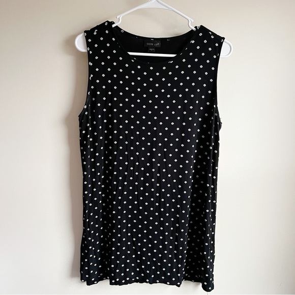 J. Jill Tops - J Jill Wearever Collection Black Floral Sleeveless Blouse Tank Top